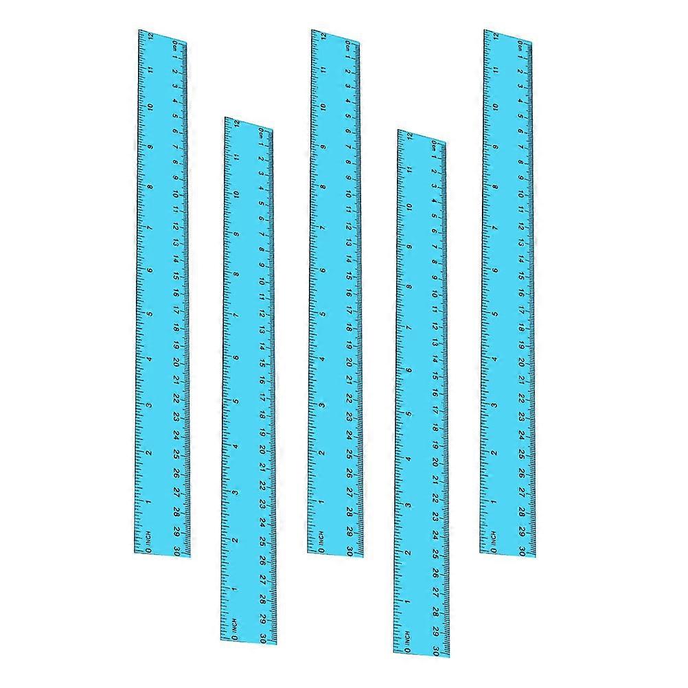 Colorful Clear Straight Ruler Drawing Rulers for Artists Engineers 5Pack