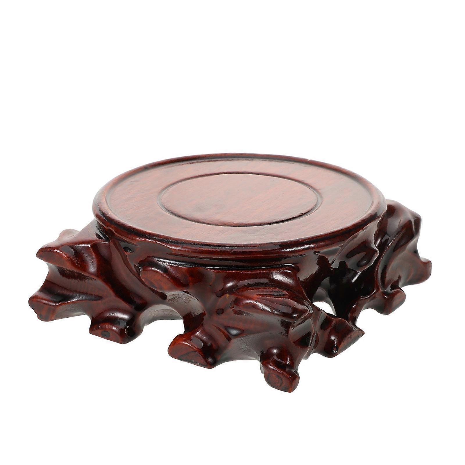 Wooden Display Stand for Teapots and Ornaments, Solid Wood Base, Stable Table Decor for Shelves, Cabinets, and Desks