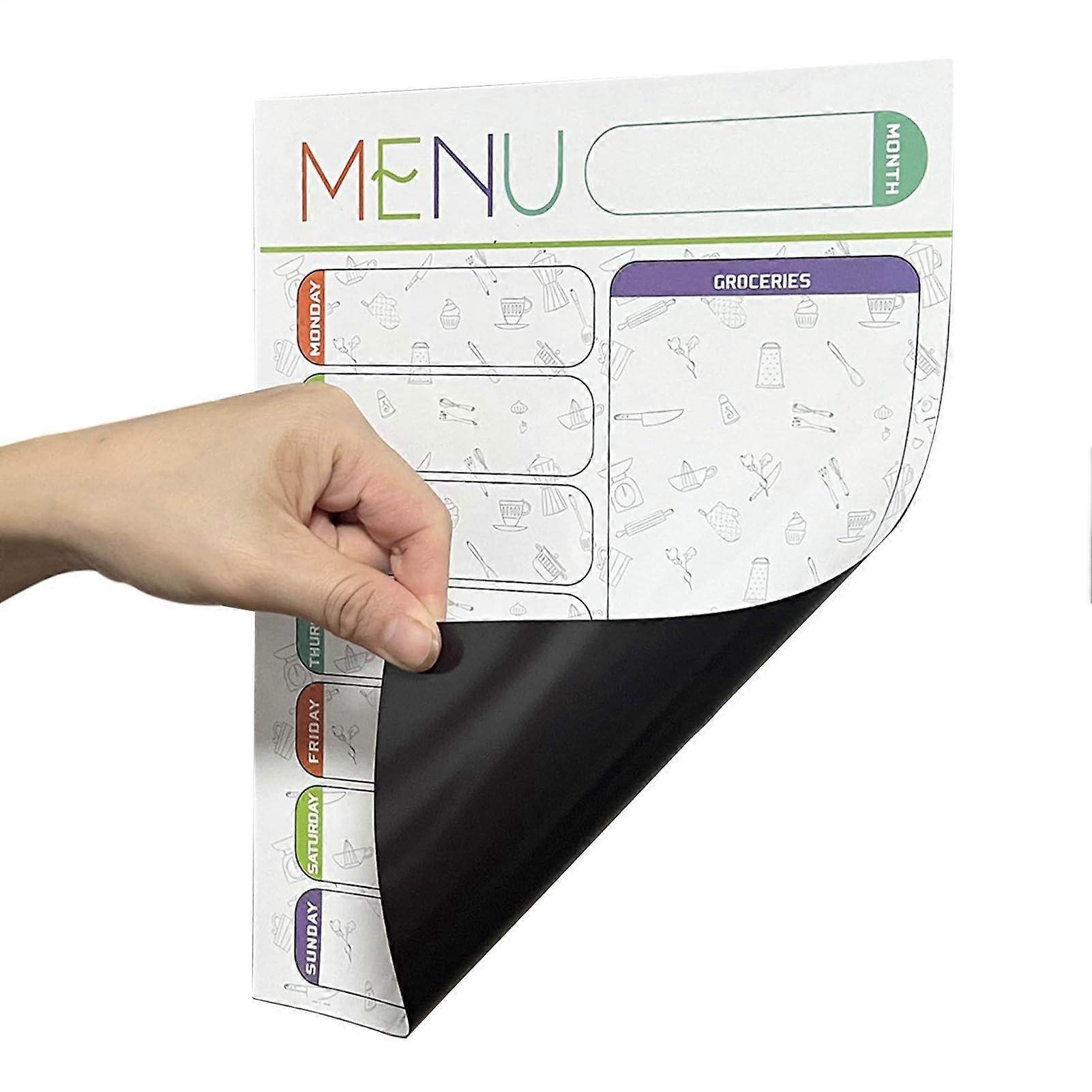Fridge Planner, Magnetic Dry Erase Sheet, A3 Size Reusable for Kitchen