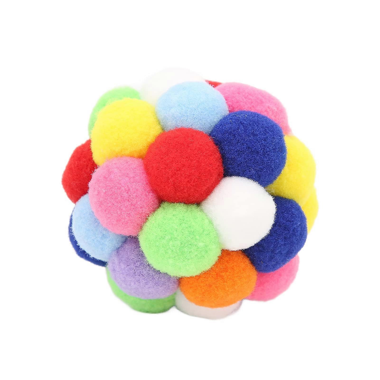 Cat ball toy with bells soft cat interactive colorful for cats kittens pet