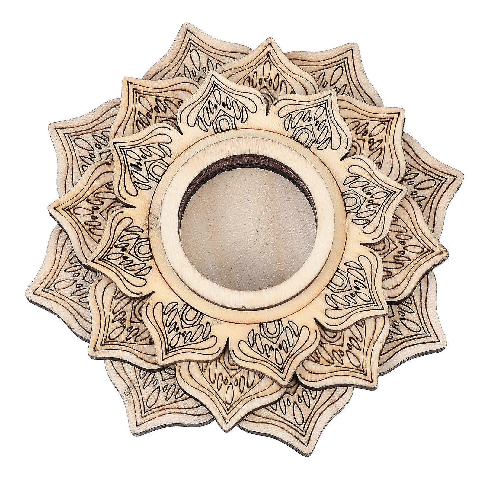 Crystal Ball Wooden Stand Delicate Crystal Ball Base Desktop Adornment for Home