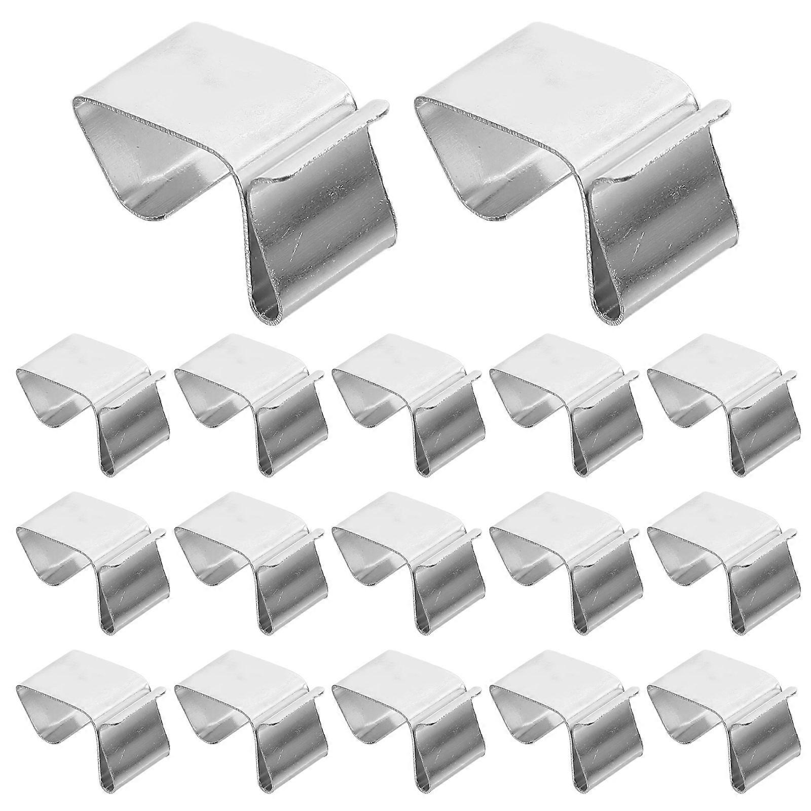 Light Clips For Outside String Lights Gutter Clips For String Lights Christmas Decorations Stainless Steel Silver 2.00x1.10x1.10cm 50Pcs