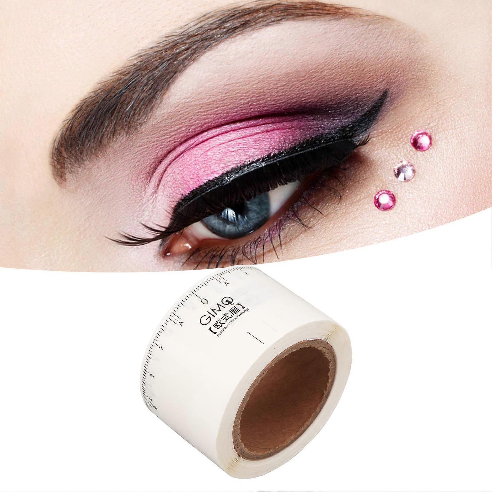 50pcs Eyebrow Stencils Ruler Adhesive Disposable Transparent Microblading Map Ruler Sticker 