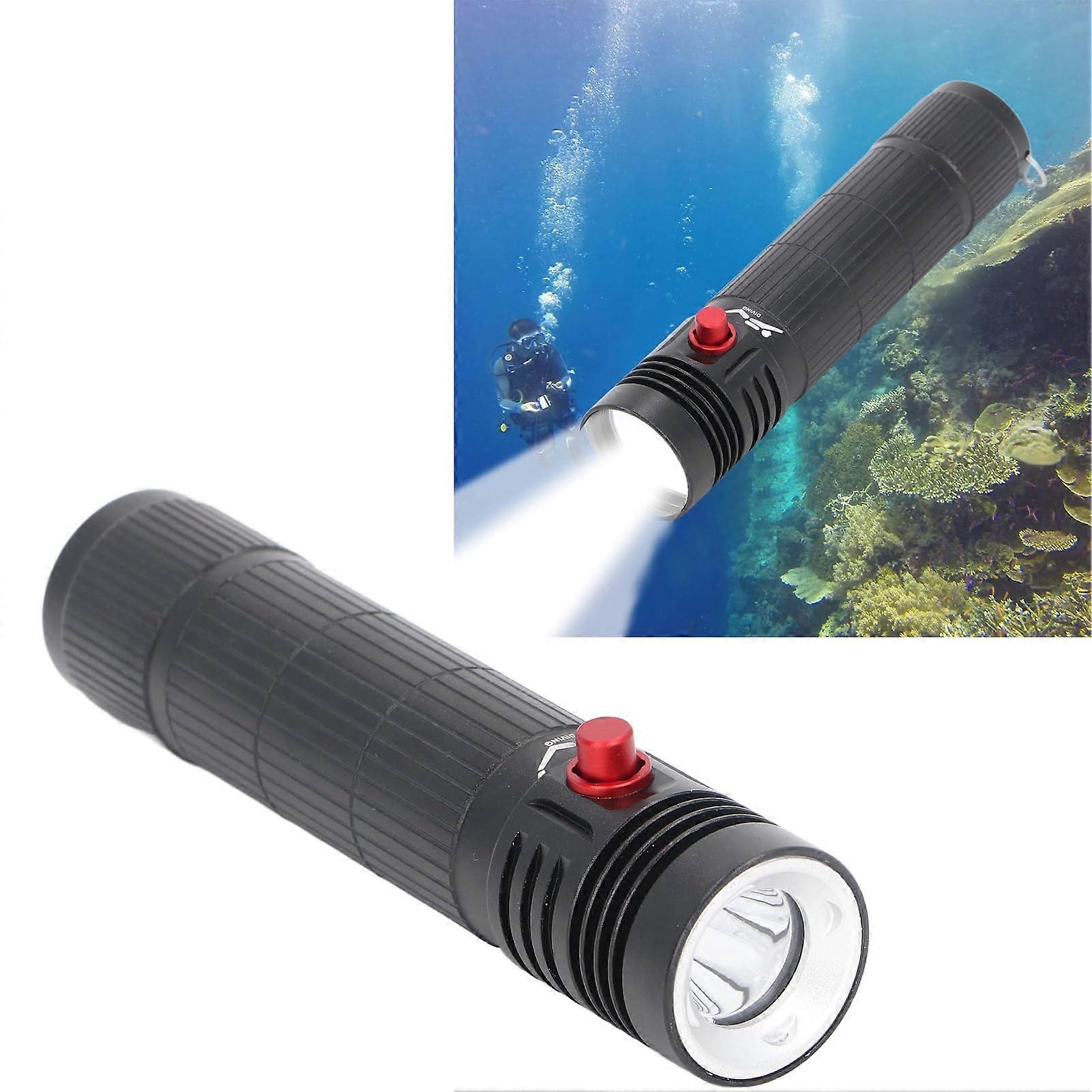 5000LM Diving Light, 5000LM Diving Light Super Bright LED Torch IPX8 3 Lighting Modes Endurance Battery, Straight, Spiral and Trim Bits