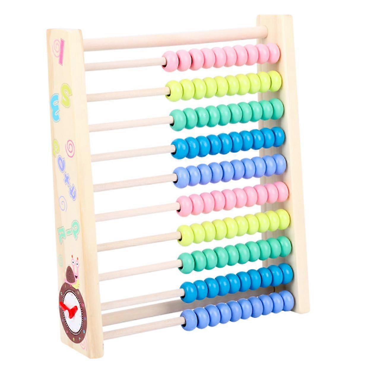 Multifunctional Wooden Learning Toy - Colorful Abacus for Math Skills, Color Recognition, and Fine Motor Skills at Home