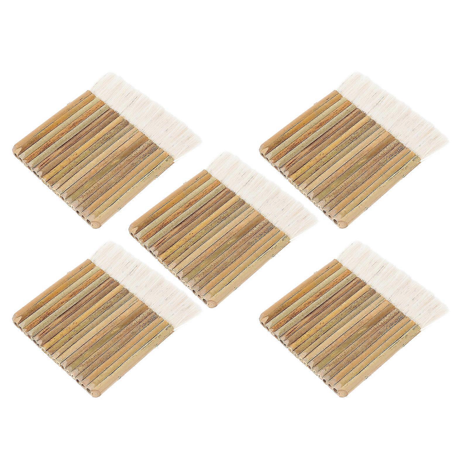 5pcs Wool Tip Paintbrush with Widen Multi Rows Design for Watercolor Painting
