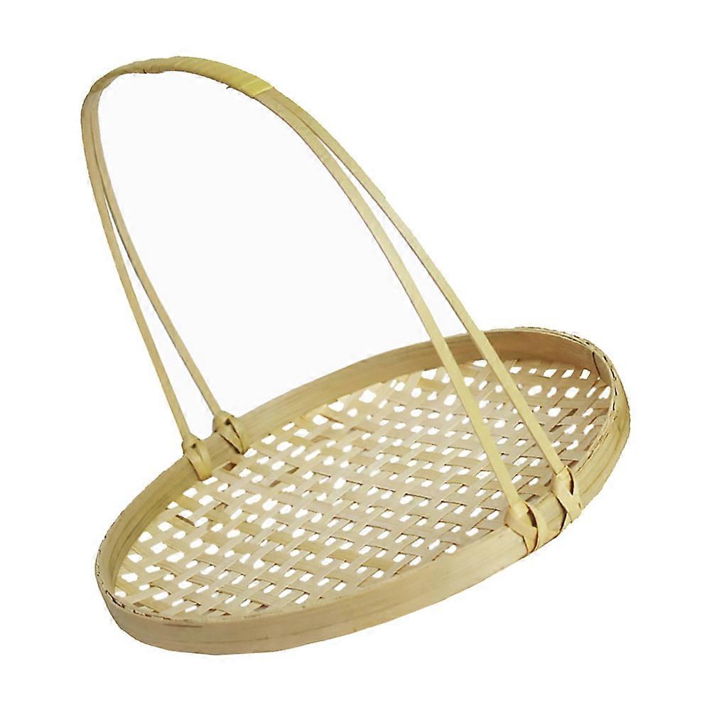 Classic Hand Basket for Storage Made of Light Yellow Color Suitable for Decor and Fruits 1 Pc
