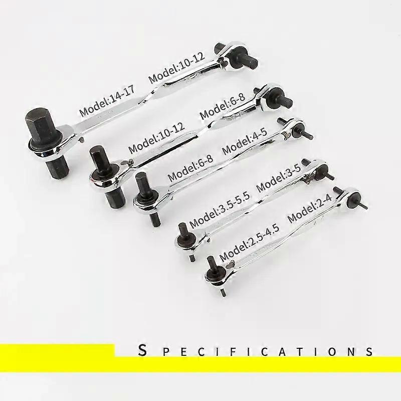Quick Ratchet Hex Wrench Set 1PCS 4 Head Hexagonal Spanner Hexagon Key Hand Tools 2-4-25-45 3-5-35-55 4-5-6-8 10-12-14-17