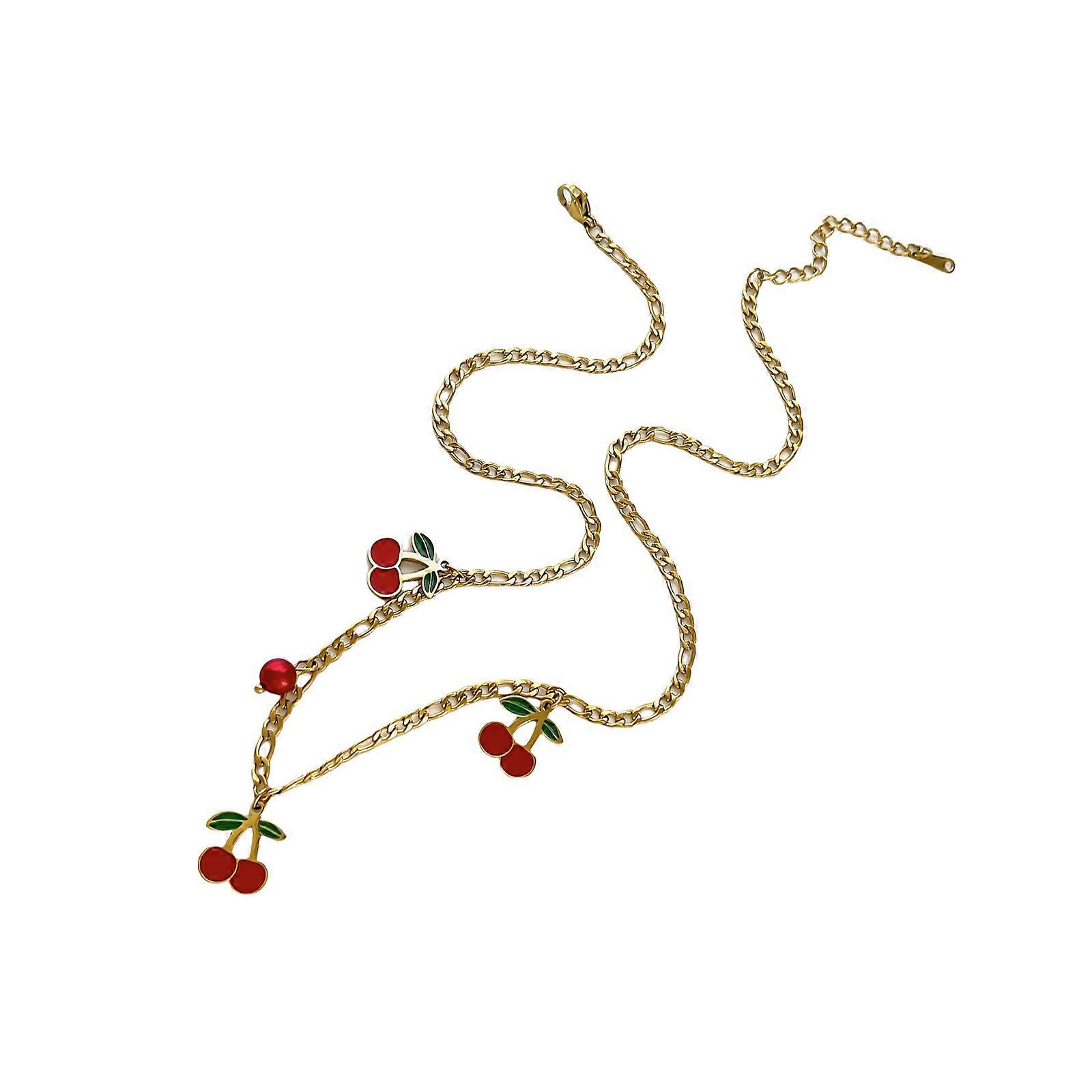 Stylish Versatile Fruit Inspired Charm Chain Customizable Length Comfortable For Everyday Outfits Multicolor