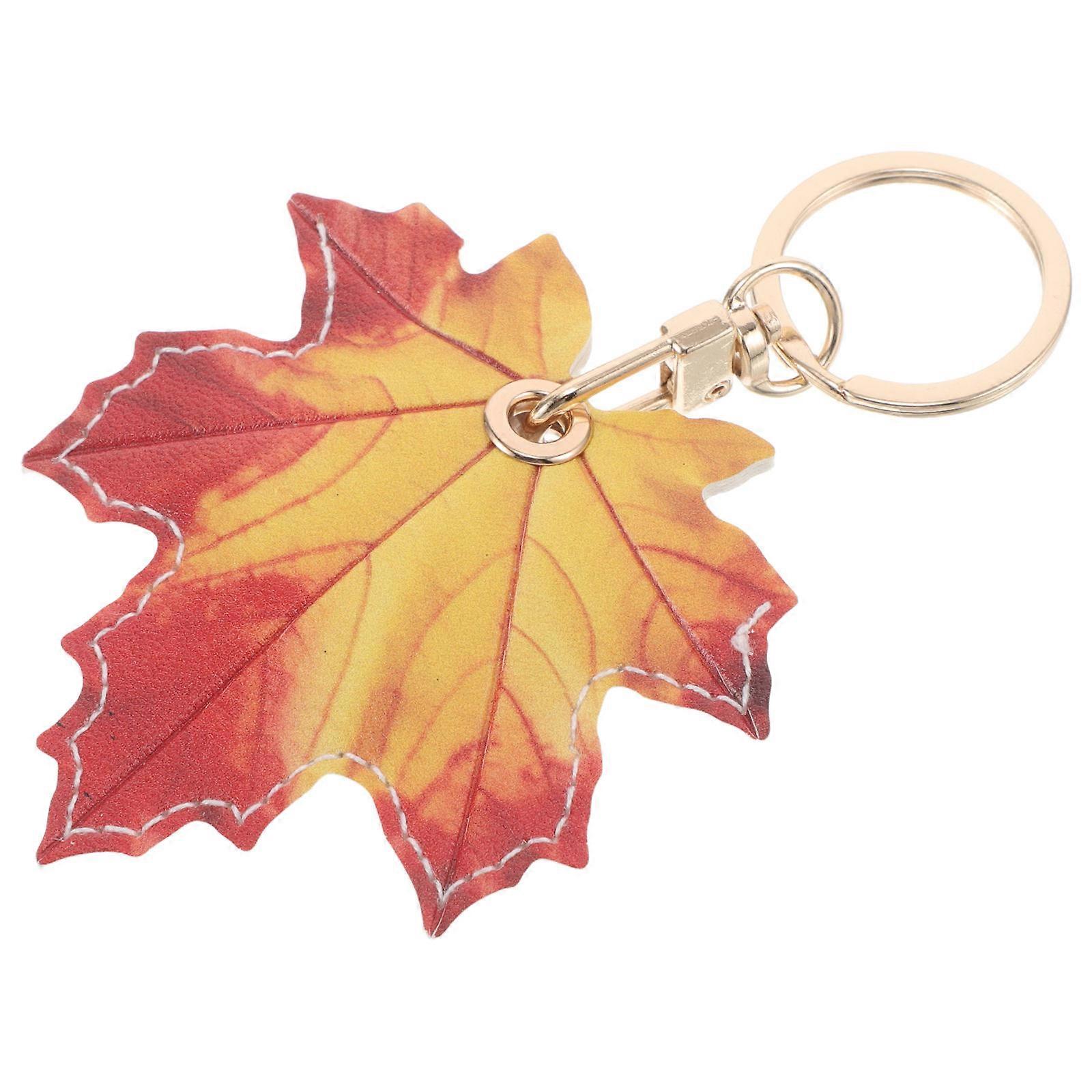 Stylish Key Ring Portable Access Card Sleeve PU Keychain with 1 Access Card Protector for Keys Wallet and Bag Charm