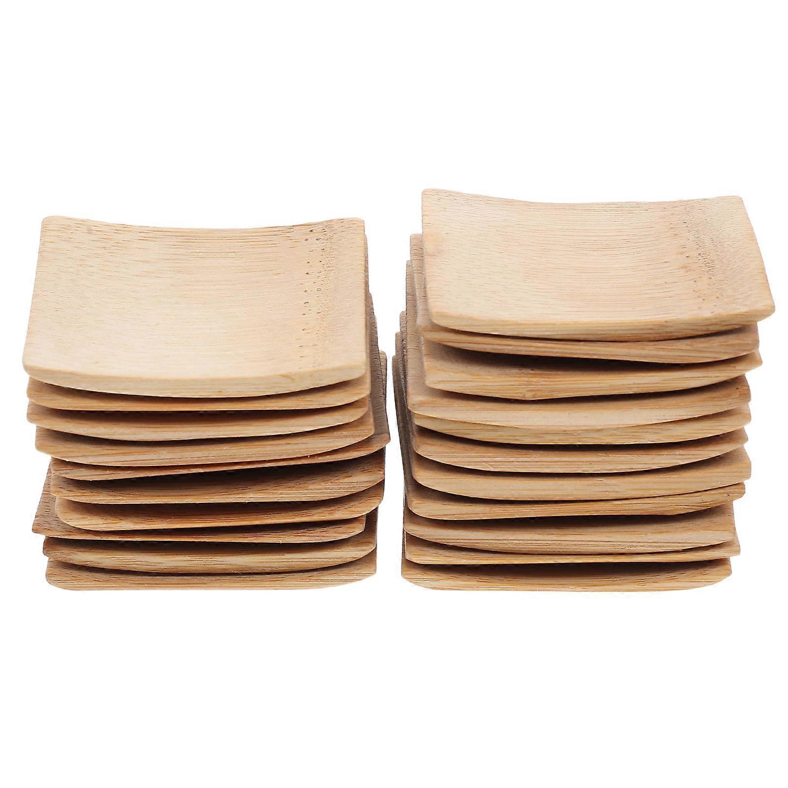 Light Brown Sushi Tray for Storing Snacks and Desserts Synthetic Material Small Size 6x6cm