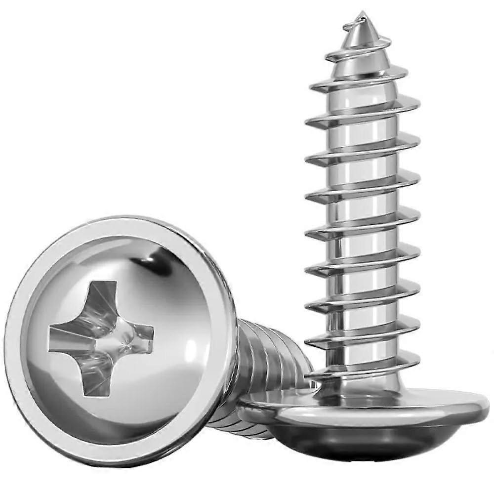 Drywall screws made of stainless steel 304 with selftapping sheet metal screws, round head and washer (5mm, M1.7 (100Pcs)) M1.7 (100Pcs) 5 mm.