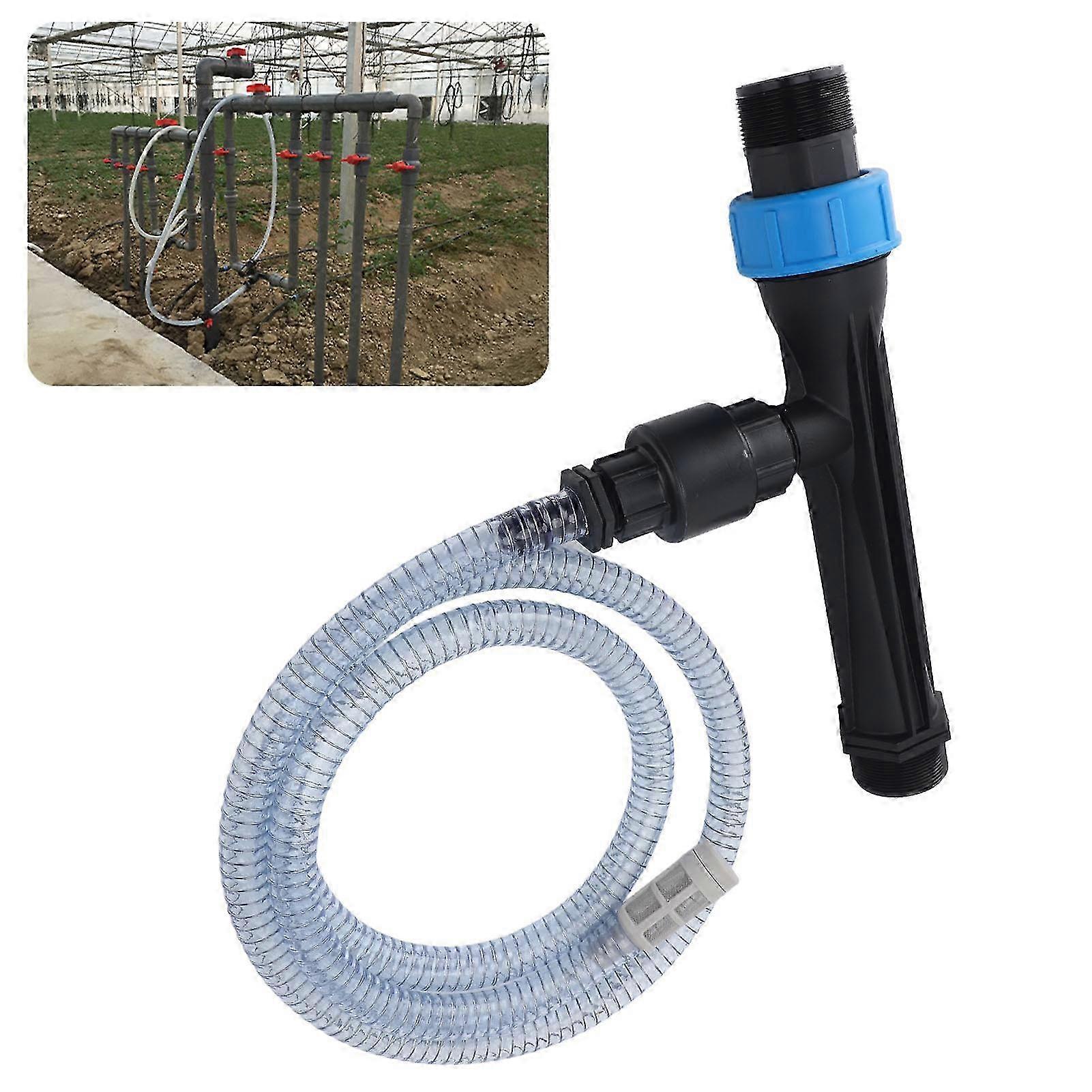 Fertilizer Injector Device for Drip Irrigation - Plastic Fertilizer Mixer with Check Valve & Water Tube for Garden & Agriculture Watering 2i