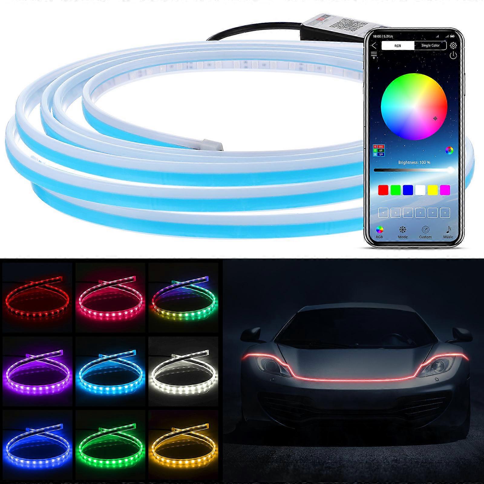 RGB Engine Light Strip For Enhance Appearance Improve Driving Safety 1Pack