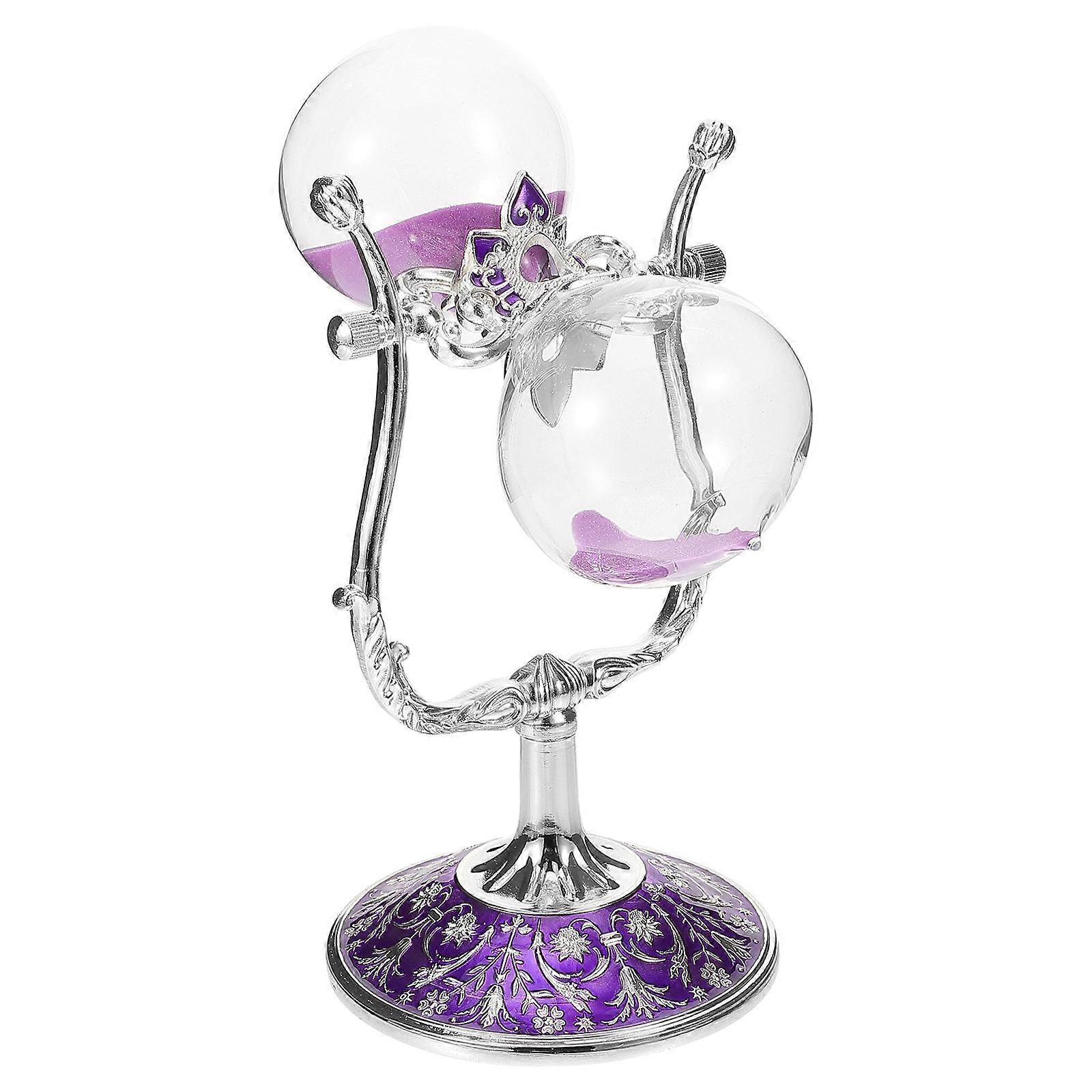 Decorative Hourglass Timer Violet U-shaped Office Decoration Creative Metal Hourglass Timer 21.00X10.00X10.00CM 1Set