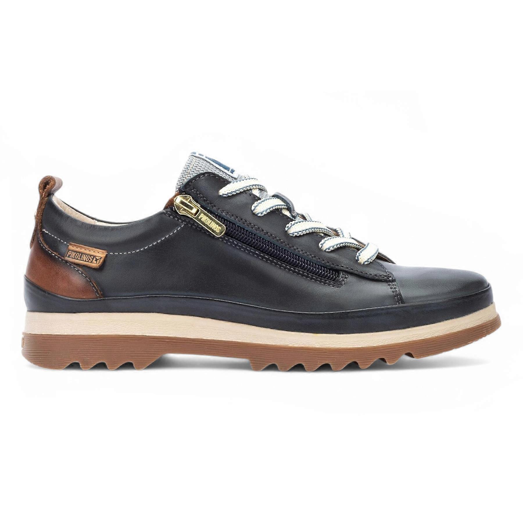 Pikolinos Vigo Women's Ocean Blue Leather Zip Trainers Everyday Sneakers Shoes