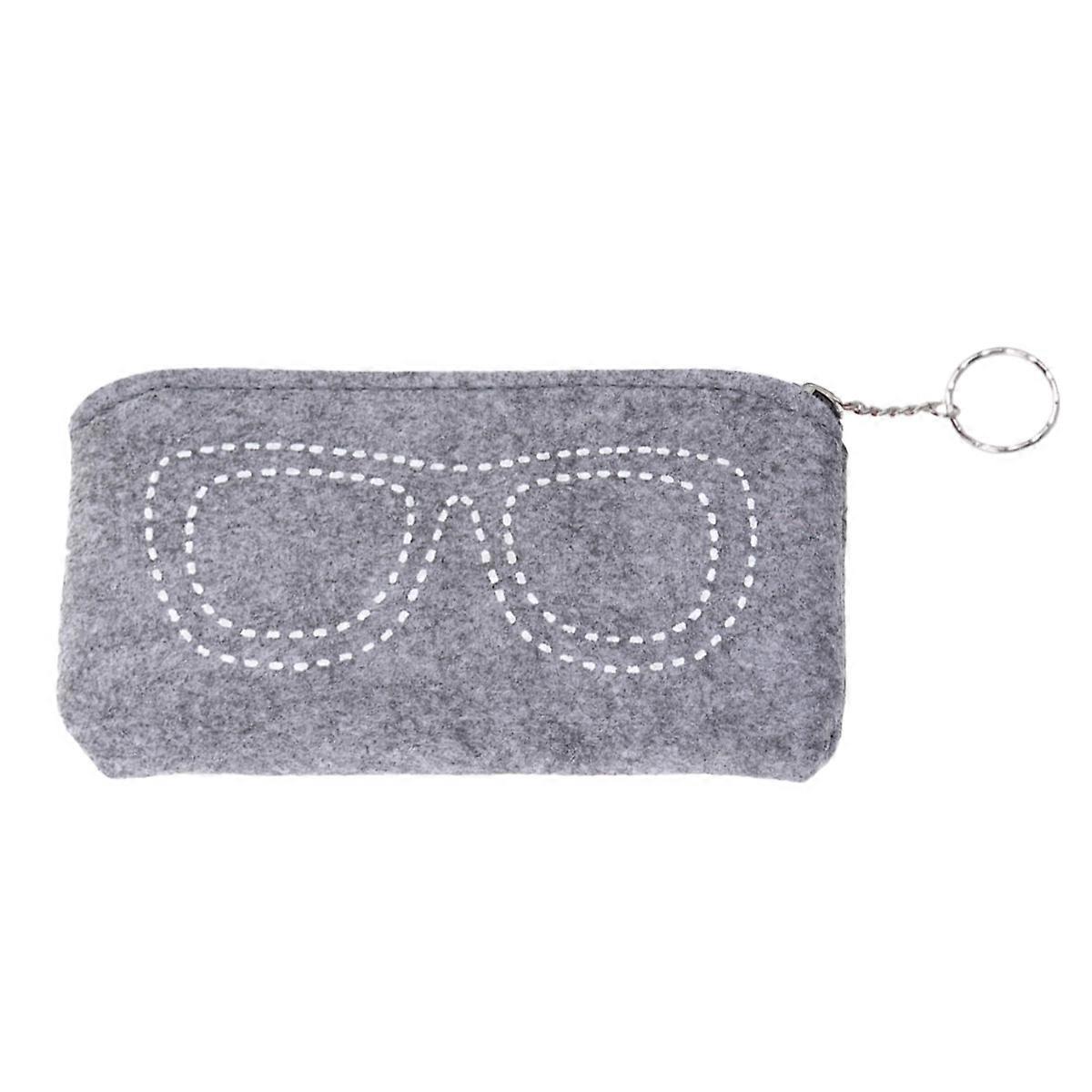 Eyeglass Bags Felt Portable Pouch Frame Protection Shockproof Random Color 17.5x9x1.5 Cm 1Pack
