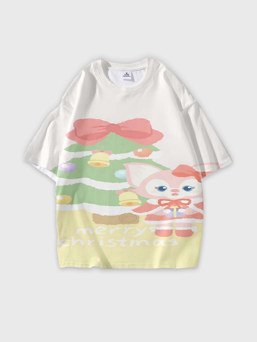 T-shirt round neck Role Pattern loose short sleeve L429