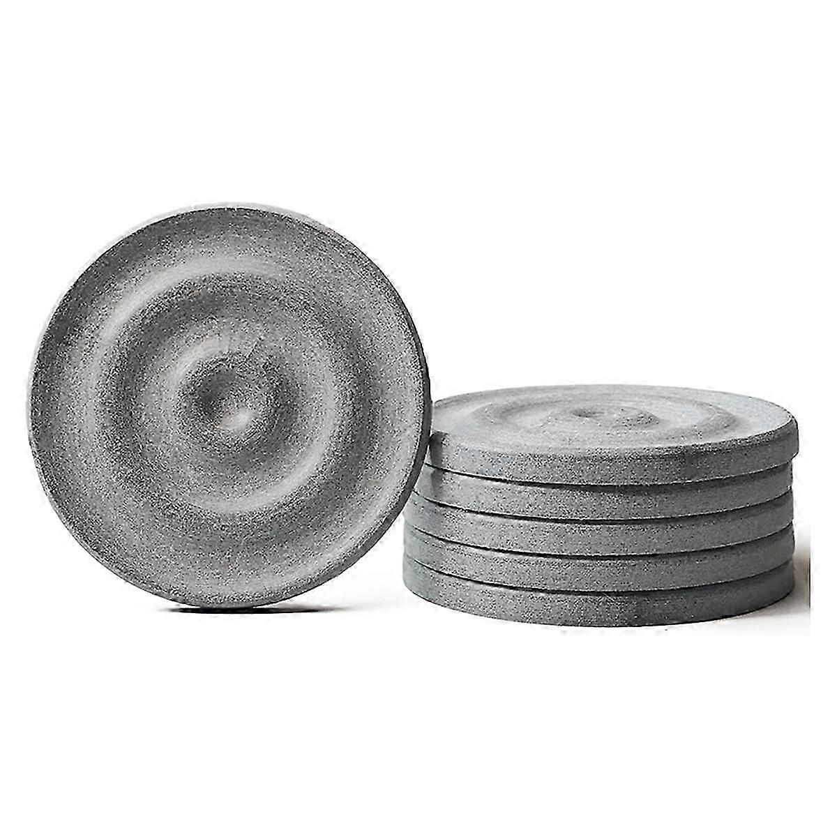 6 PCS Instant Dry Stone Coasters, Natural Diatomaceous Earth Table Coasters for Drinks, Drying Stone