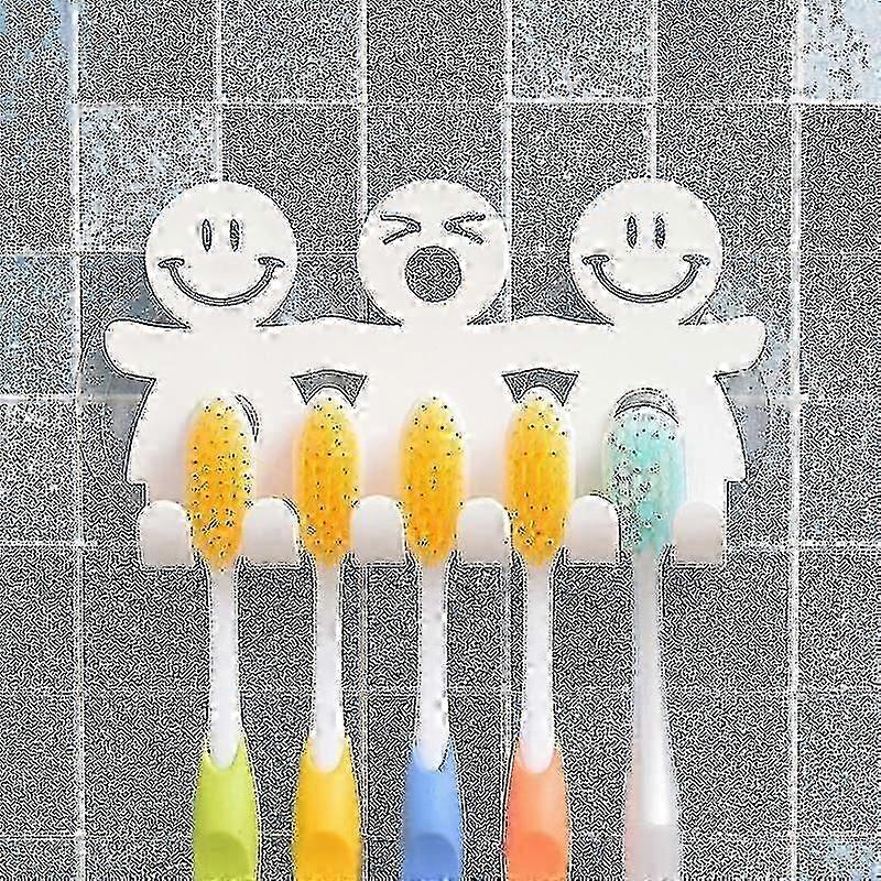 Wall Mount Smiley 5 Position Toothbrush Holder YVL