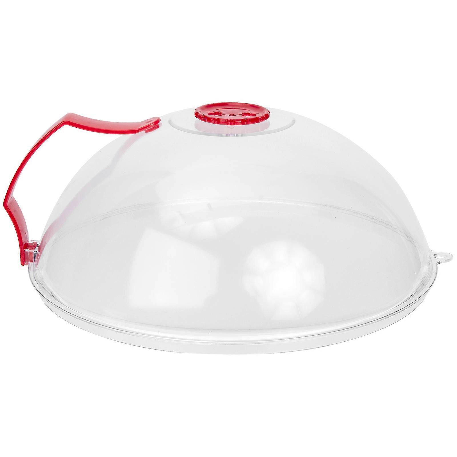 Microwave Food Cover Keeps Splatter Off for Even Reheating Red PC PP Material Fits Various Scenes 7 Inch