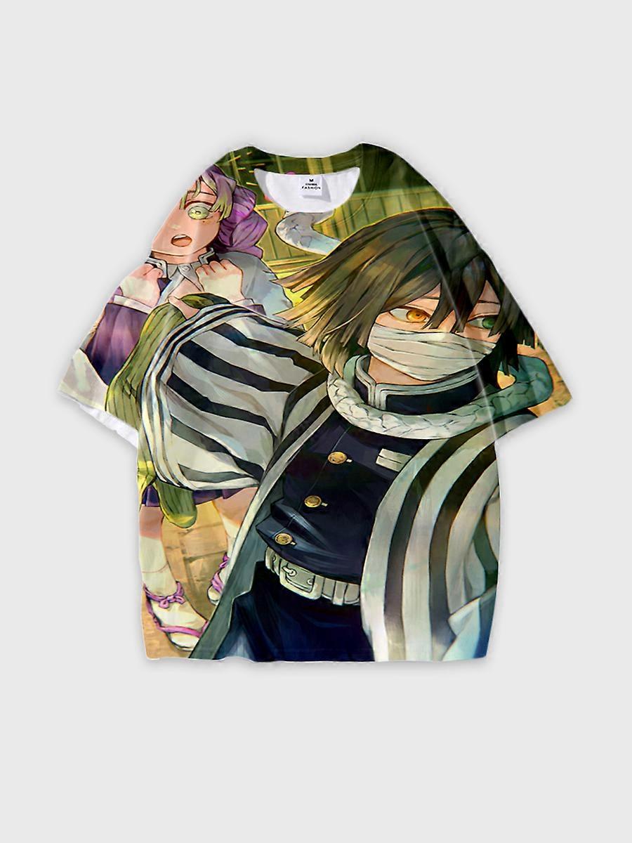 T-shirt round neck Character Pattern loose short sleeve P3285