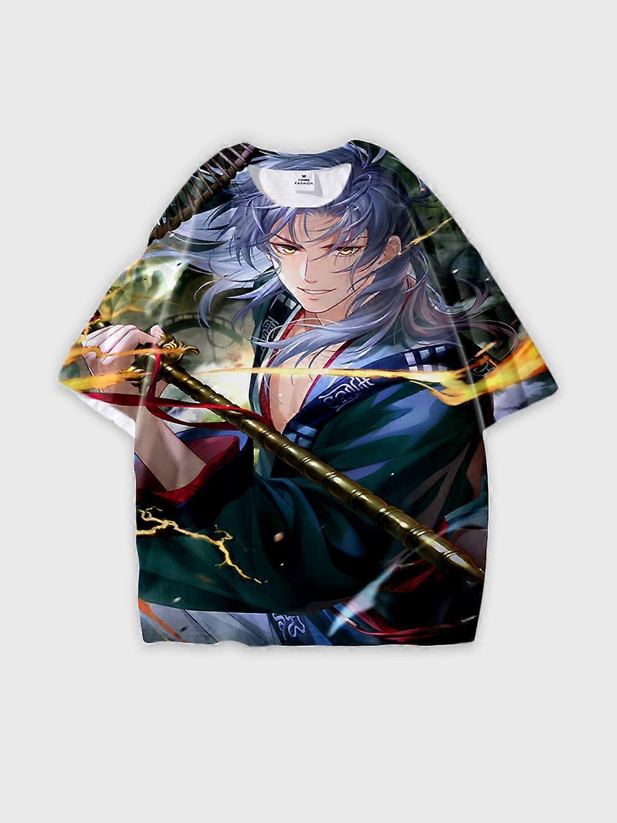 T-shirt round neck Role Pattern loose short sleeve E3526