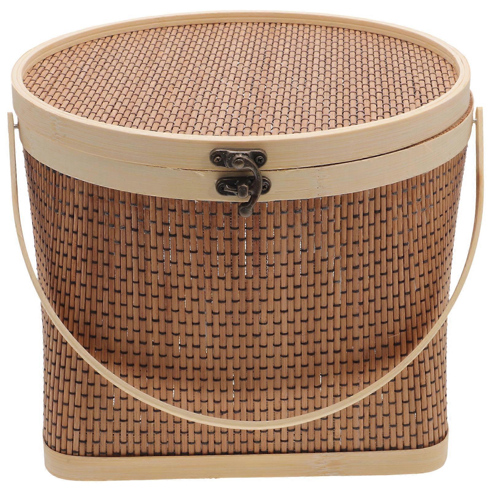 Brown Handheld Basket for Storage Use Made of Synthetic Material Multifunctional Creative Home Decor 1Pc
