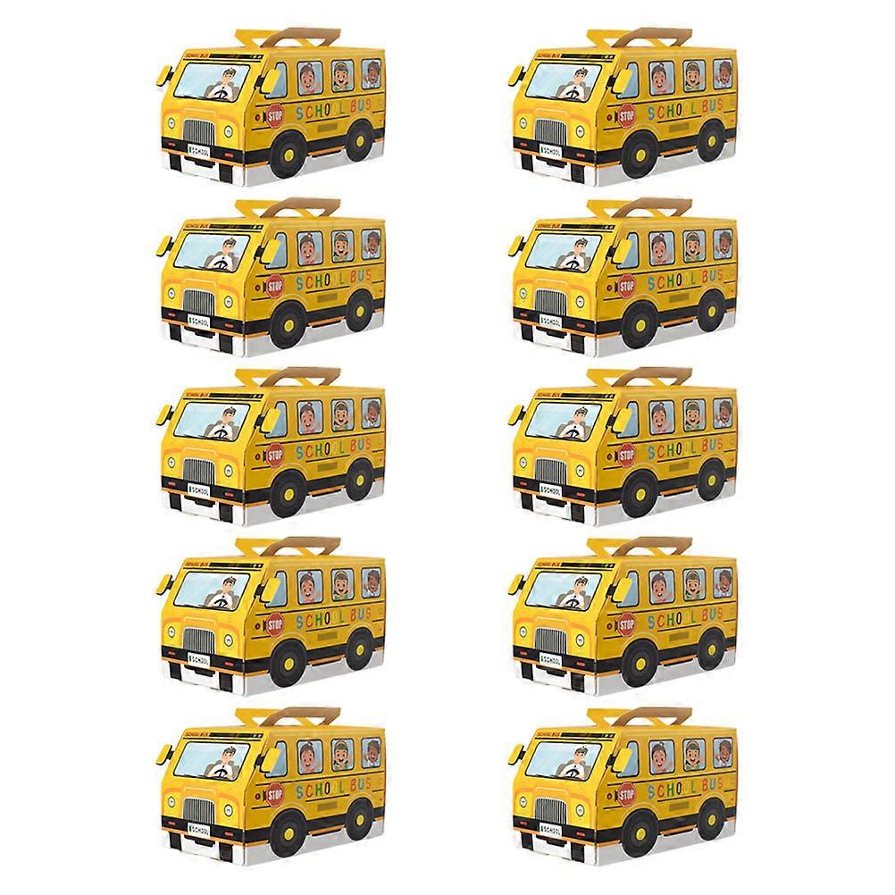 10pcs Yellow School Bus Treat Containers for Back to School, Birthday Parties, Classroom Events, and Teacher Appreciation – Fun Candy Boxes