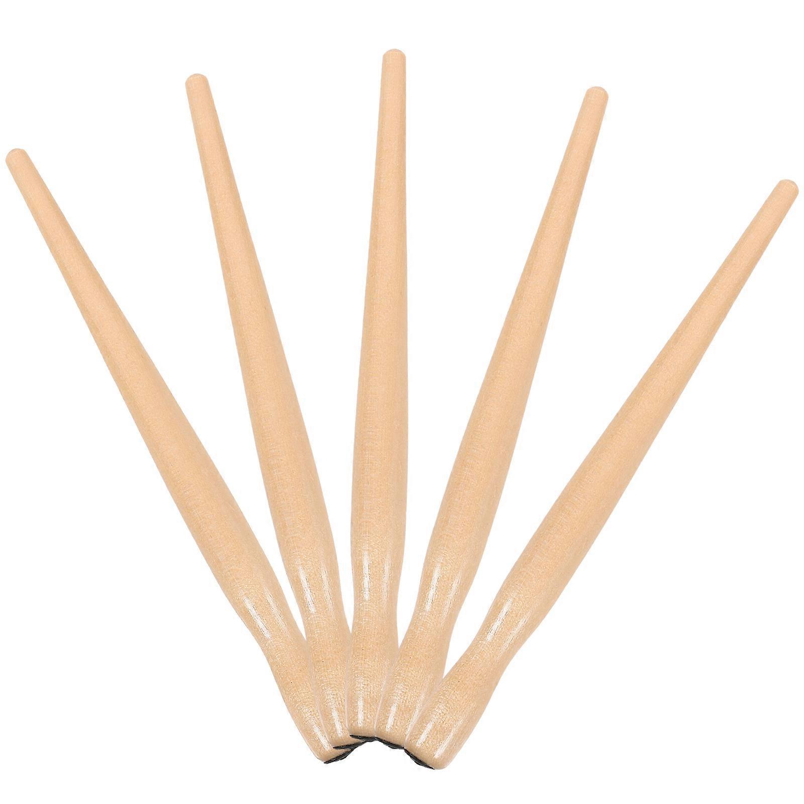 Wood Calligraphy Pen Holder for Daily Use Khaki Color Smooth and Comfortable 5Pcs