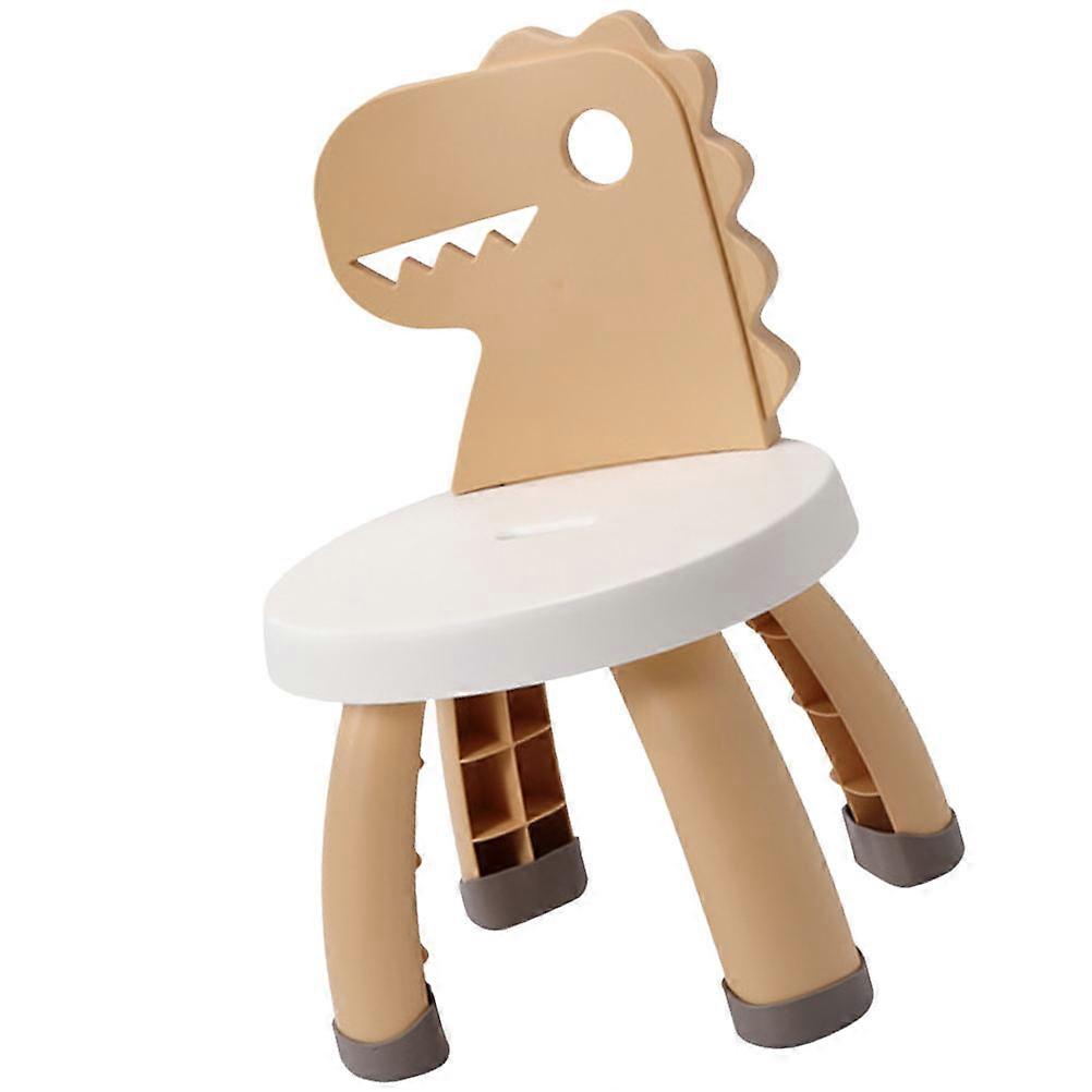 Yellow Cartoon Dinosaur Toddler Back Chair Lightweight PP PVC for Kids Safe Sitting 20.5x15.5x15.5