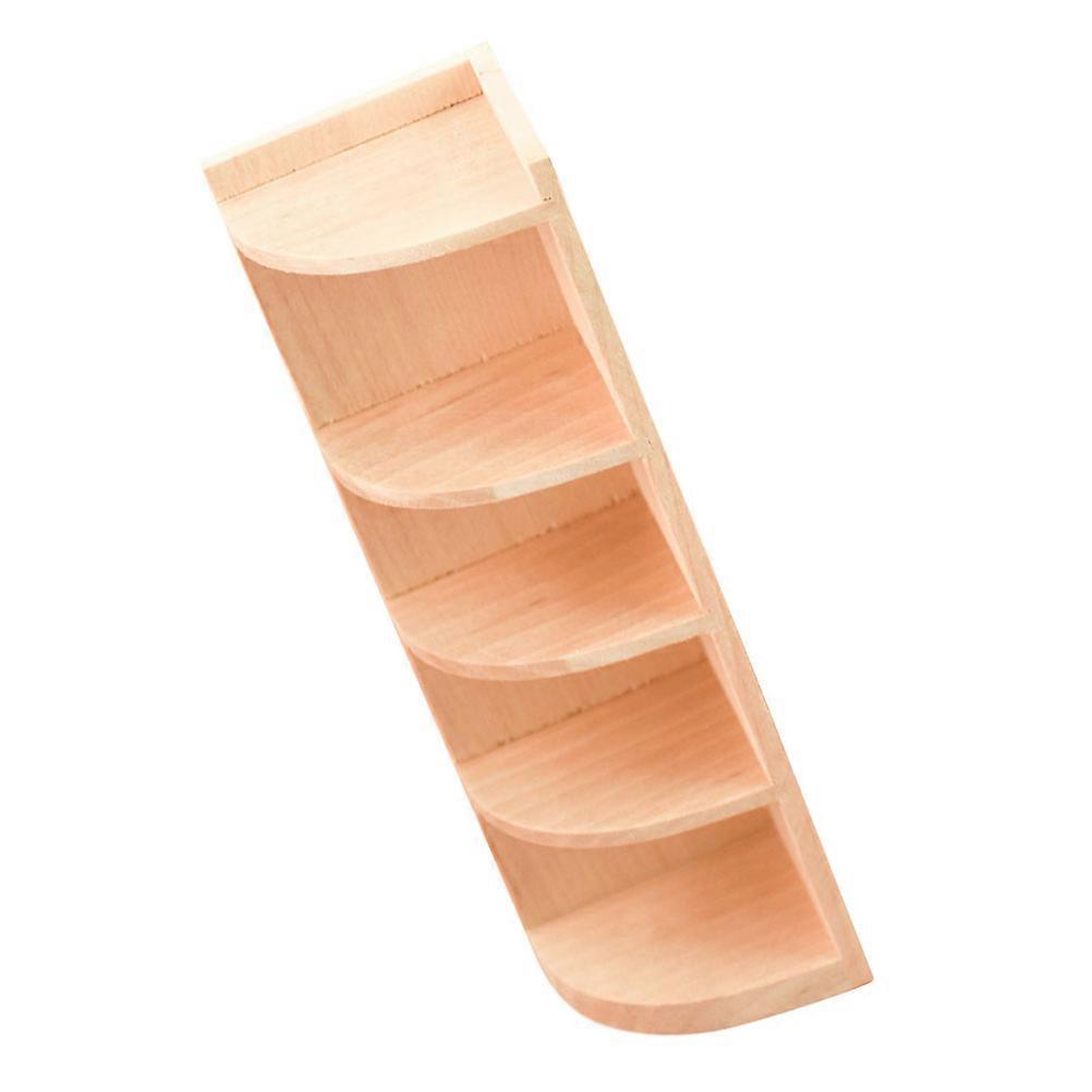 1Pc Mini Corner Cabinet Imitation Wooden Bookcase Toy Prop Simulation