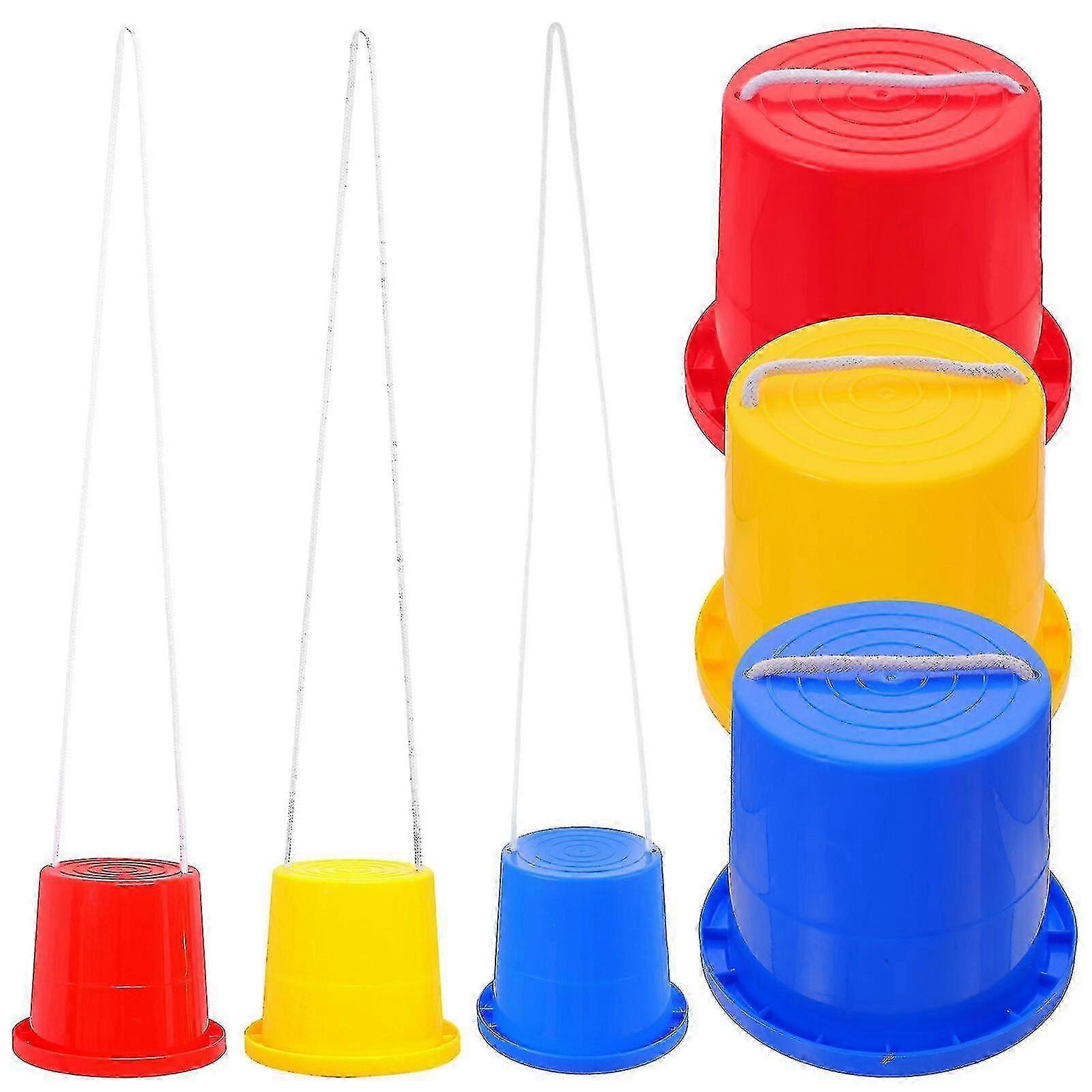 Children's Walking Stilts - 3 Pairs of Durable Plastic Jumping Toys for Outdoor Play and nce Development