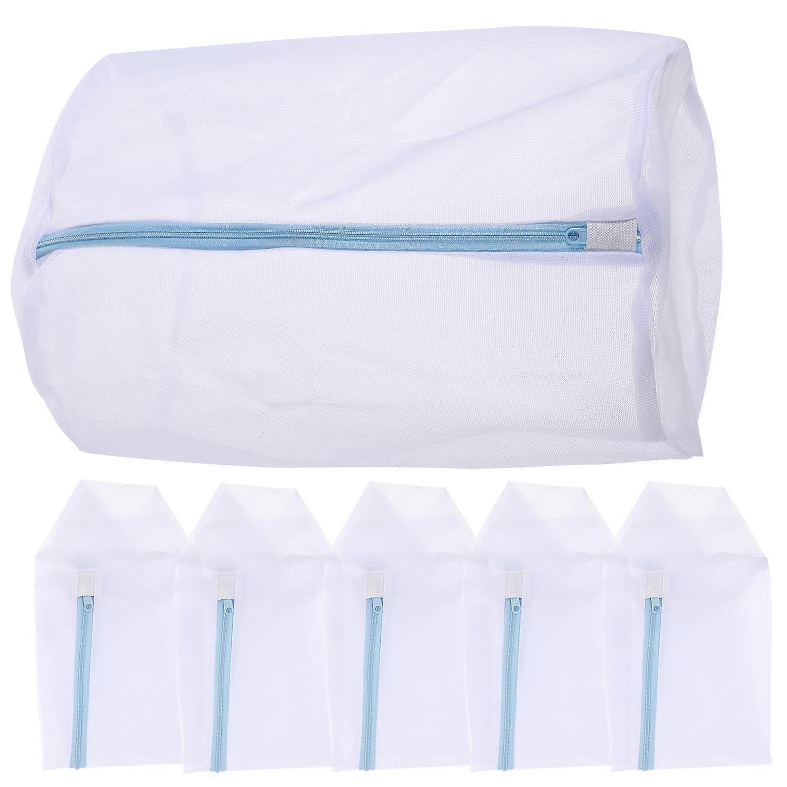 Blue Mesh Laundry Bag for Washing Machine Polyester Ideal for Underwear and Delicates 5 Pieces