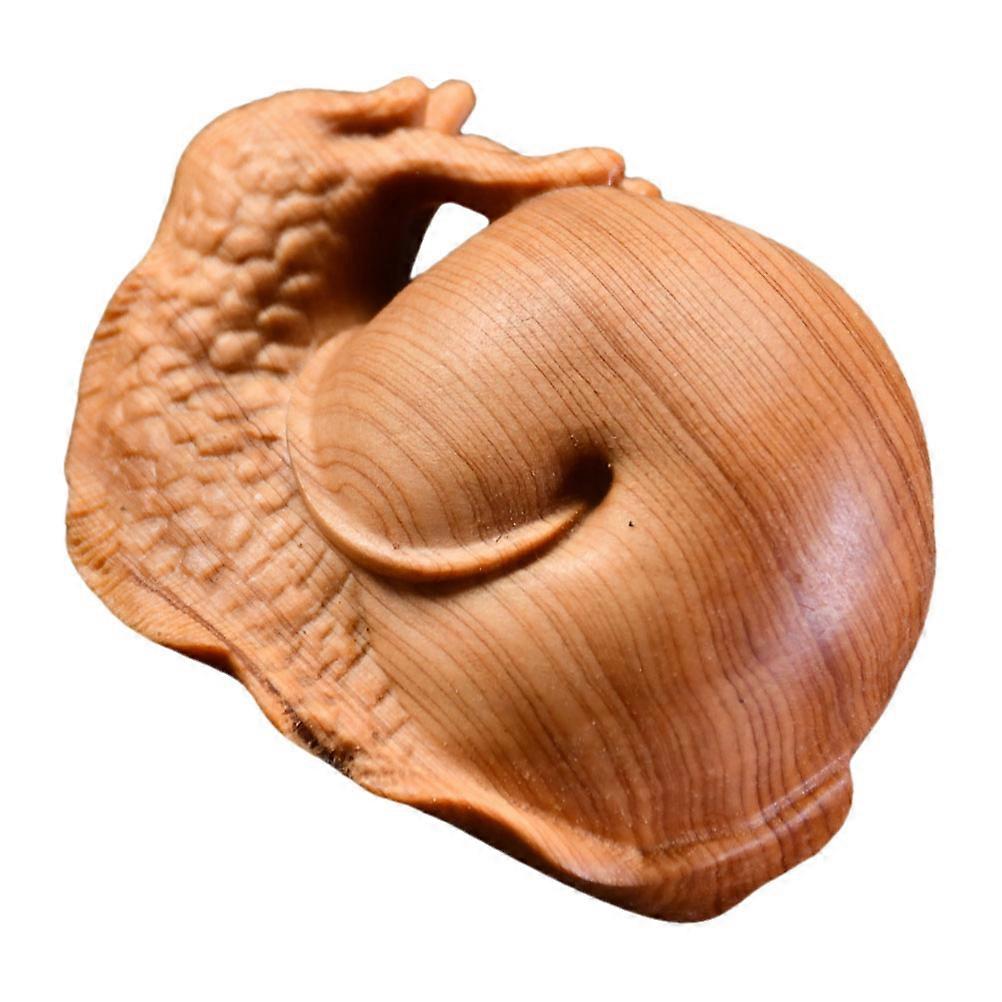 Figurine d’escargot en bois fabriquée à la main pour la décoration intérieure couleur brun clair fabriquée à partir de bois robuste 4,5 pouces