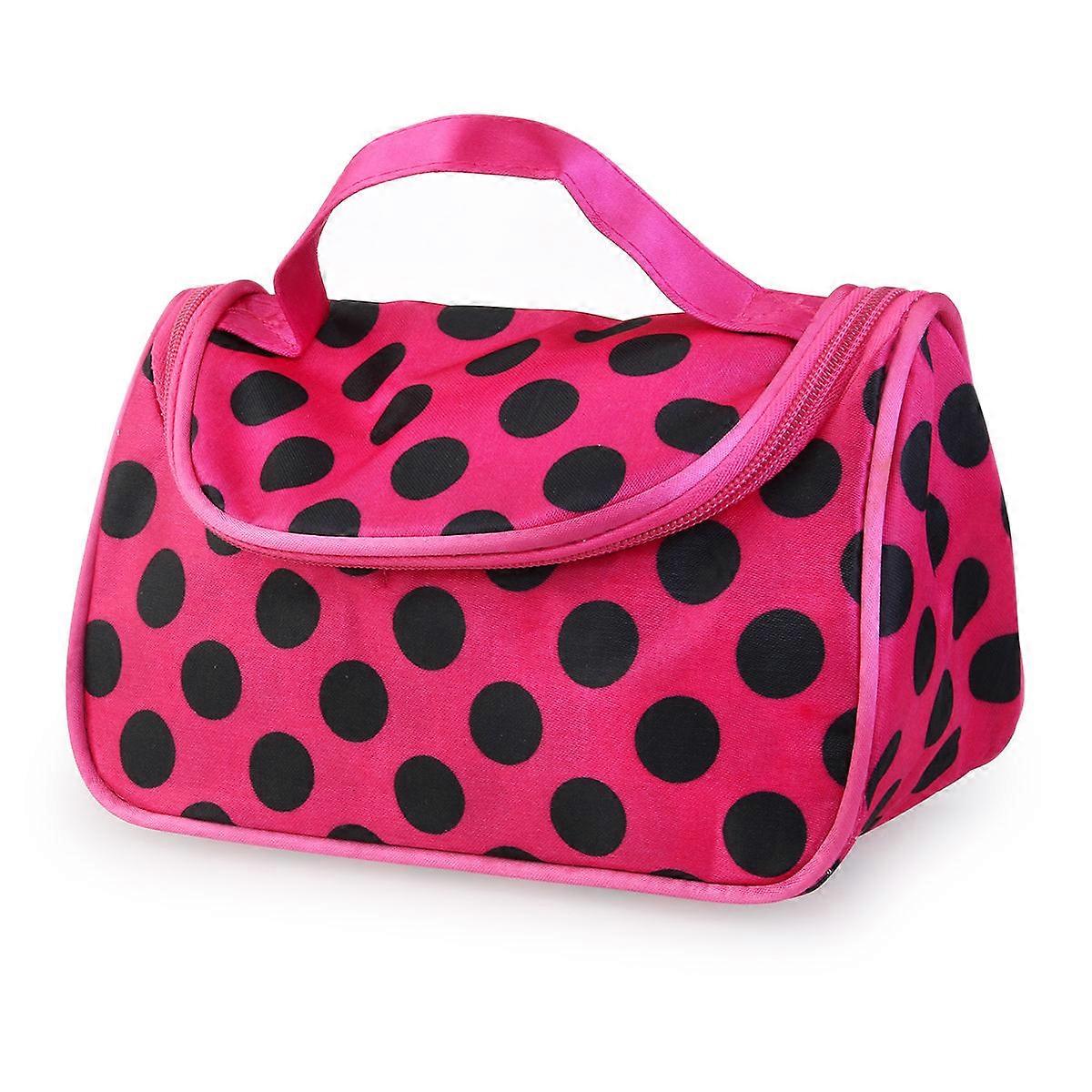 Multi Color Dots Zipper Cosmetic Bag with DualZipper Closure for Easy Access 7.87 x 3.94 x 5.51 Inches