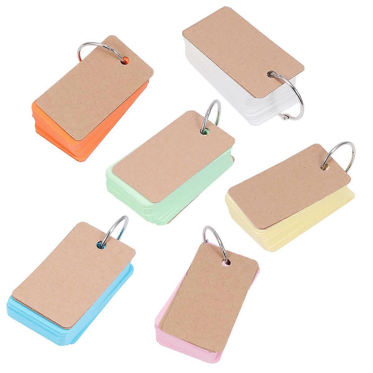 Portable Notepads with Binder Ring Design Blank Paper for Writing Multi Color Small Size 6pcs