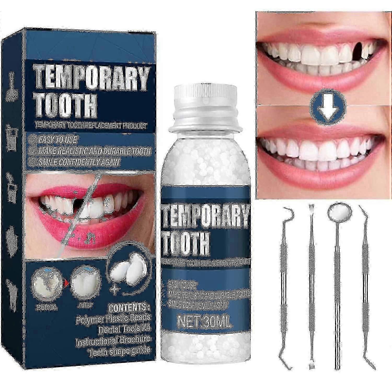 Tooth Repair Kit, Temporary Teeth Filling Repair Kit, Fixing The Missing And Broken Tooth Replacements Restore Your Smile