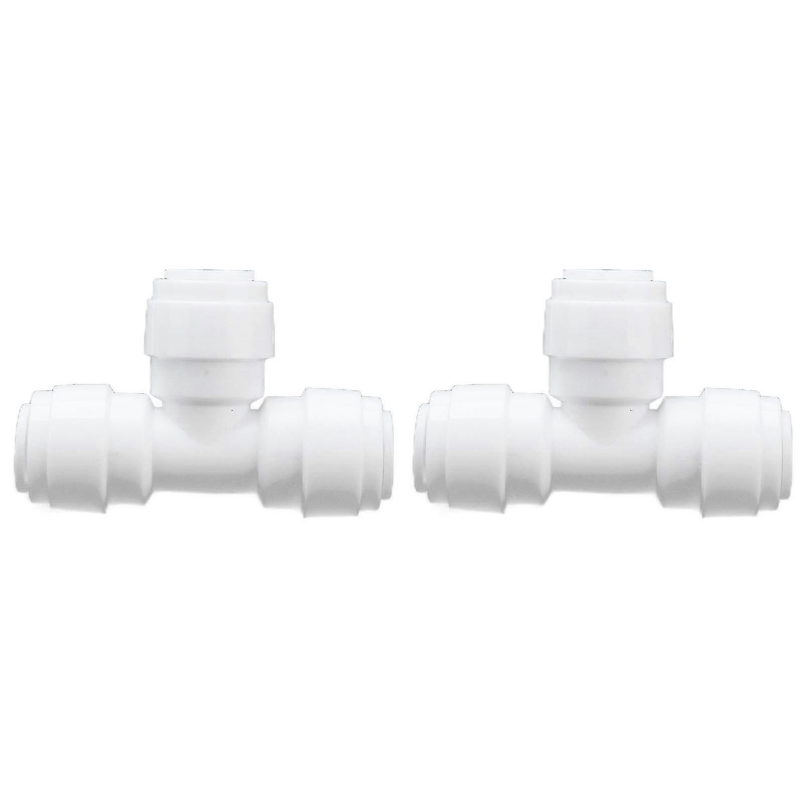 2PCS Quick Connect Tee Fittings for Water Tubes - 100PSI Push-In Connectors for Easy Garden Irrigation System