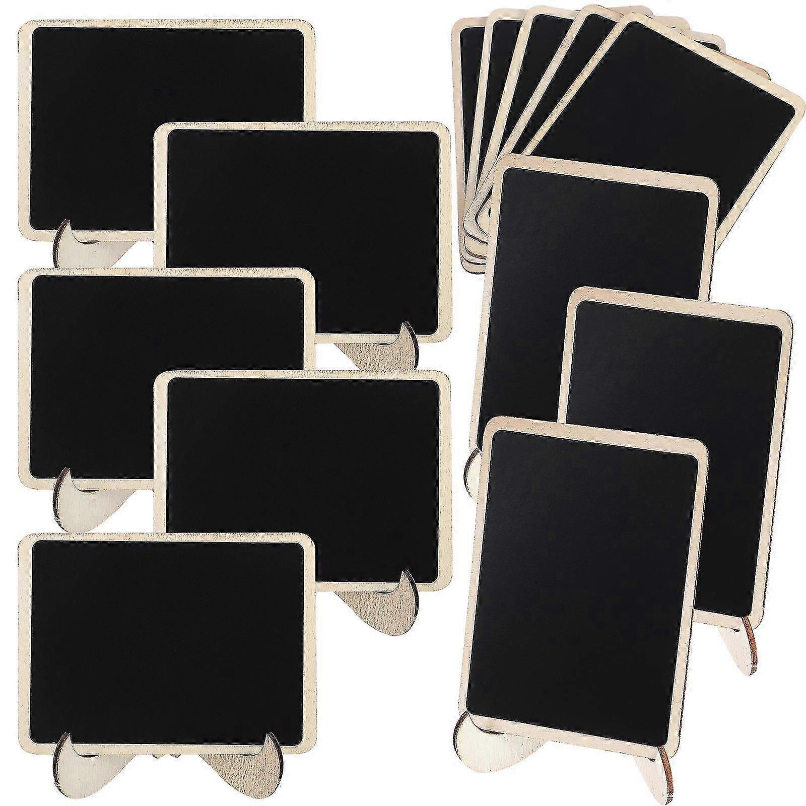 Small Chalk Boards Mini Chalkboard Signs Menu Display Indoor Activities Wood Material Rectangular Style 15Set