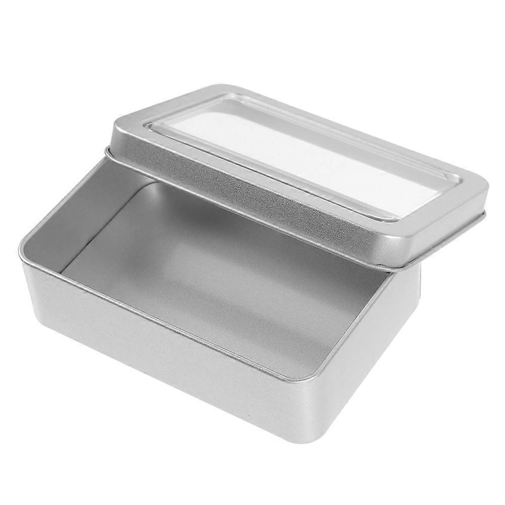 Portable Box with Foam Liner for Storage Silver Iron Tin to Clean Secure Lid 4.5 x 4.5 x 1.5 Inches