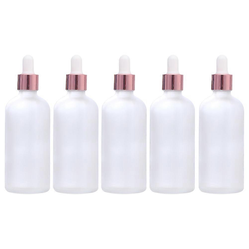 Transparent Cosmetic Bottles with Rubber Dropper 5 Pieces 100ML Glass for Storage