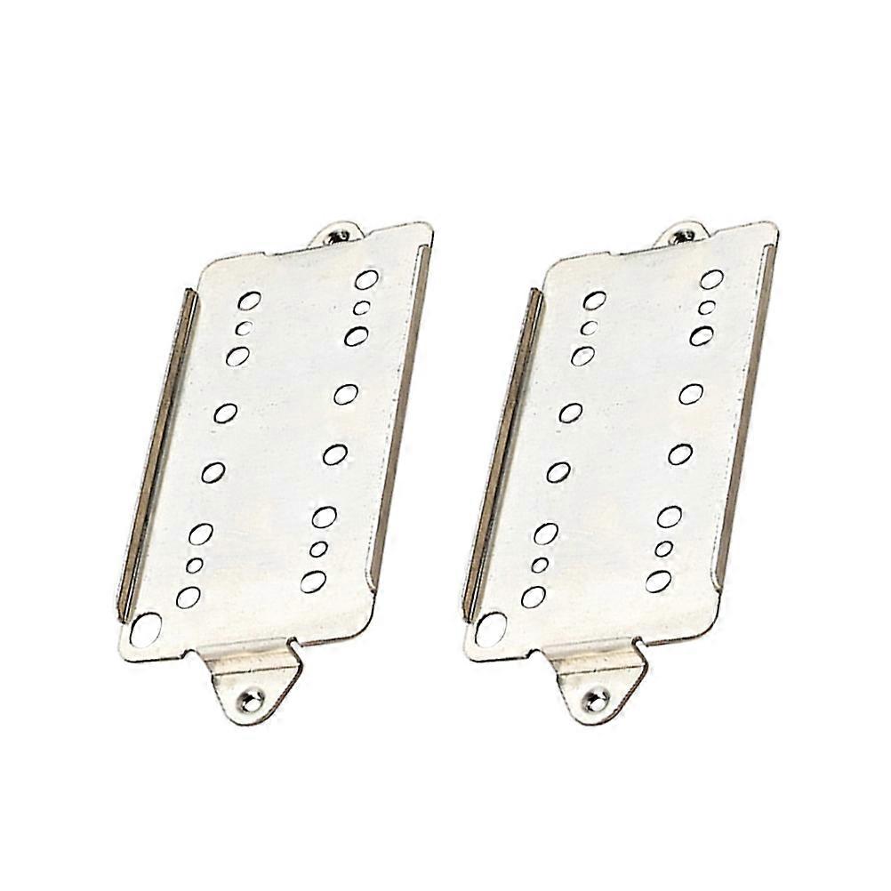 Guitar Pickup Base Plate Portable Metal Silver for Storage with Ventilation Holes 2Pcs