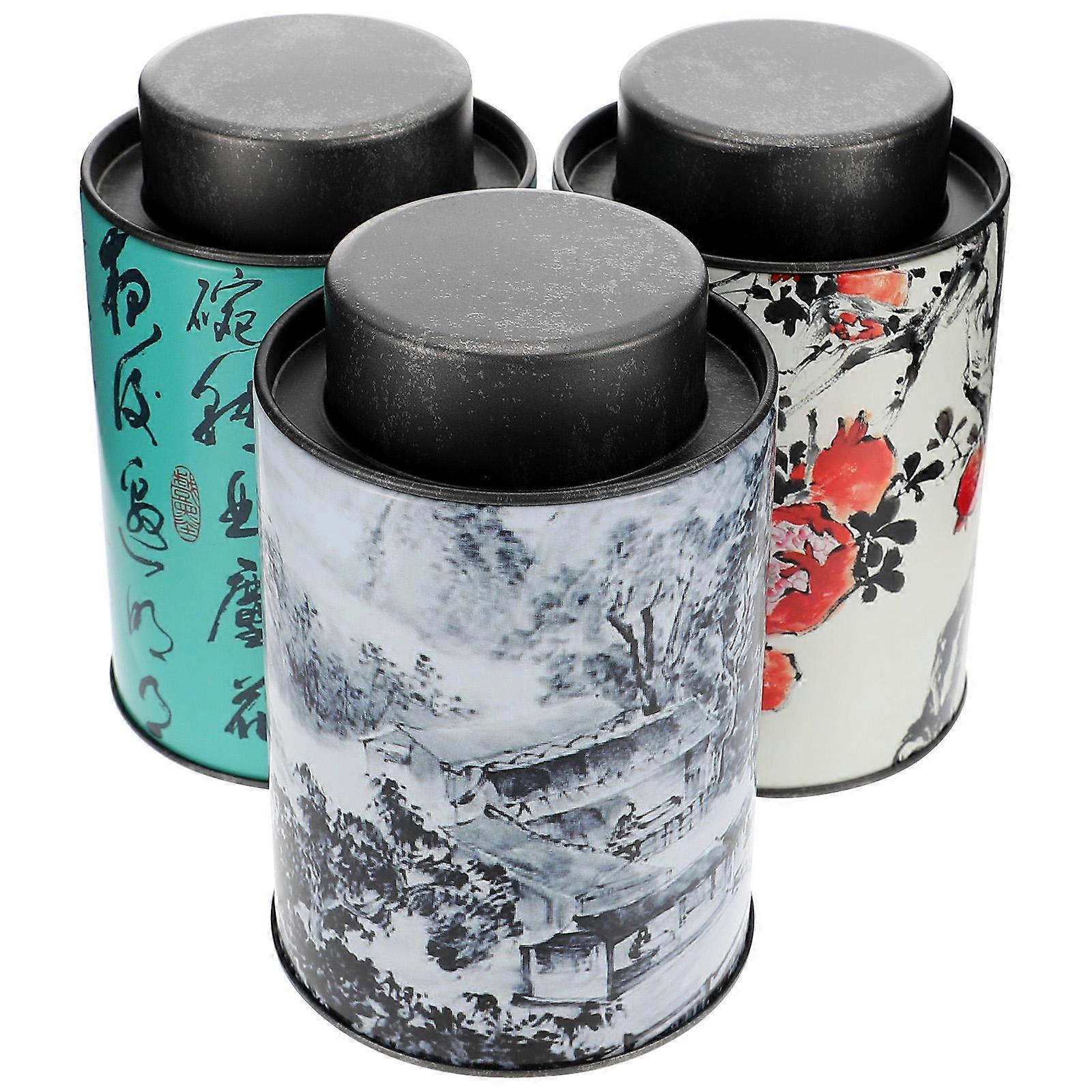 Tea Storage Jar With Lid Vintage Style For Tea Storage Enables Dry And Hygienic Storage 3Pcs