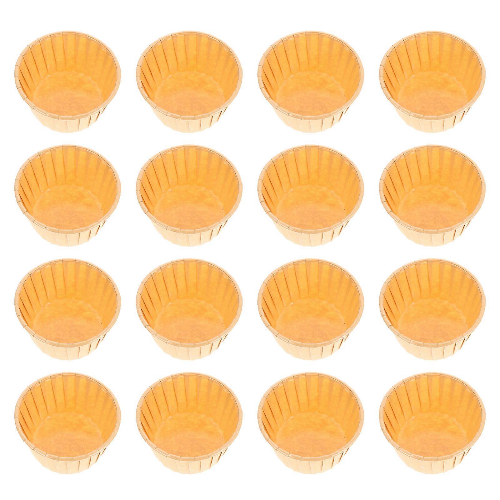 Paper Muffin Cups 100Pcs Light Brown for Home Convenient No Cleanup Dessert Container