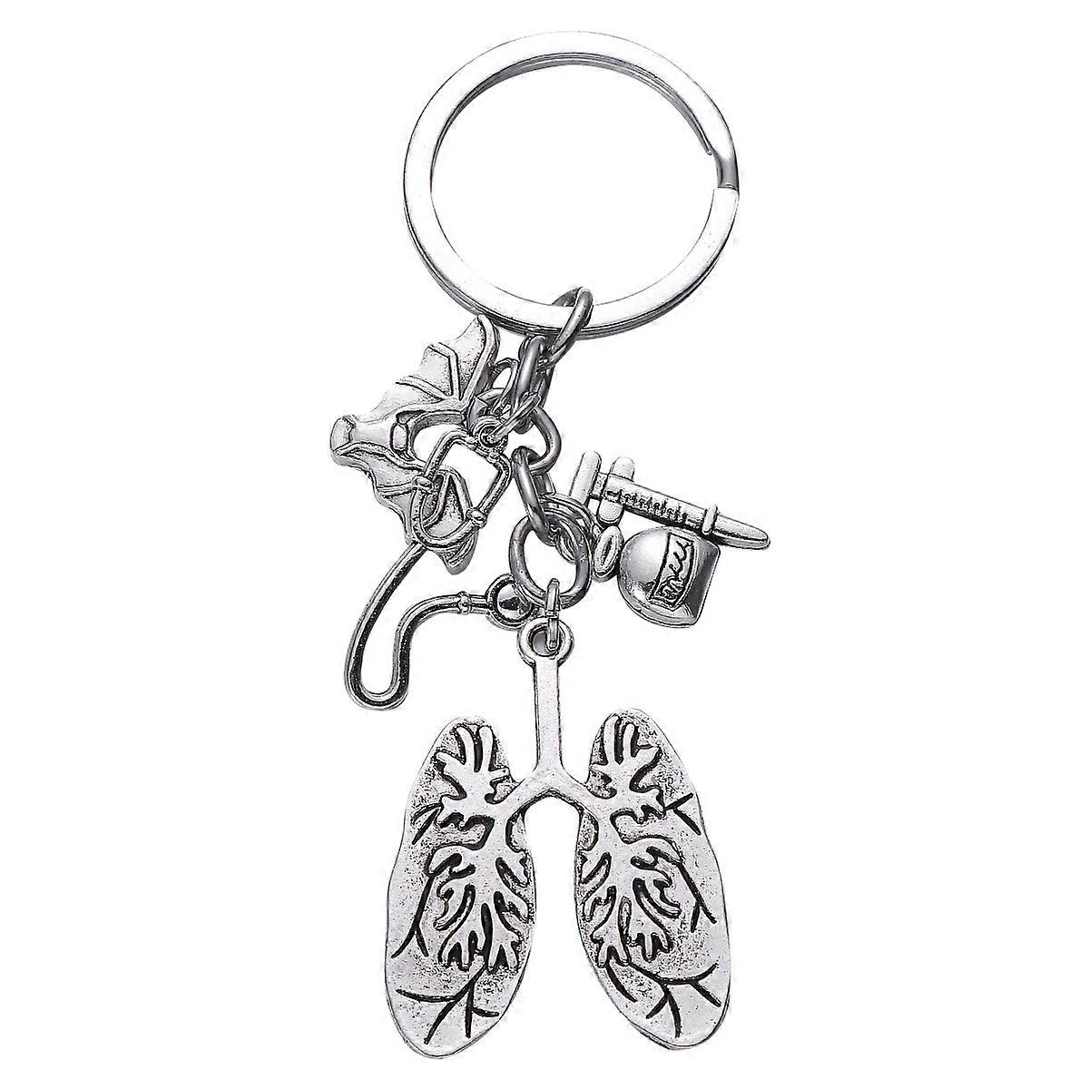 Keychain Ornaments 2020 Lungs Pendant Bat Key Holder For Nursing Day 2.5x1.5x0.1cm 1Pack Key Organization