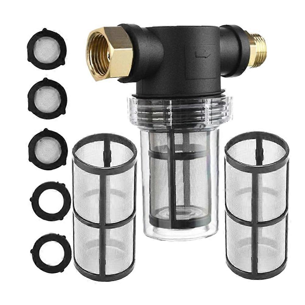 Inline Water Filter for Garden Hose with Sediment Filtration Black Stainless Steel PC Nylon Fits Various Uses