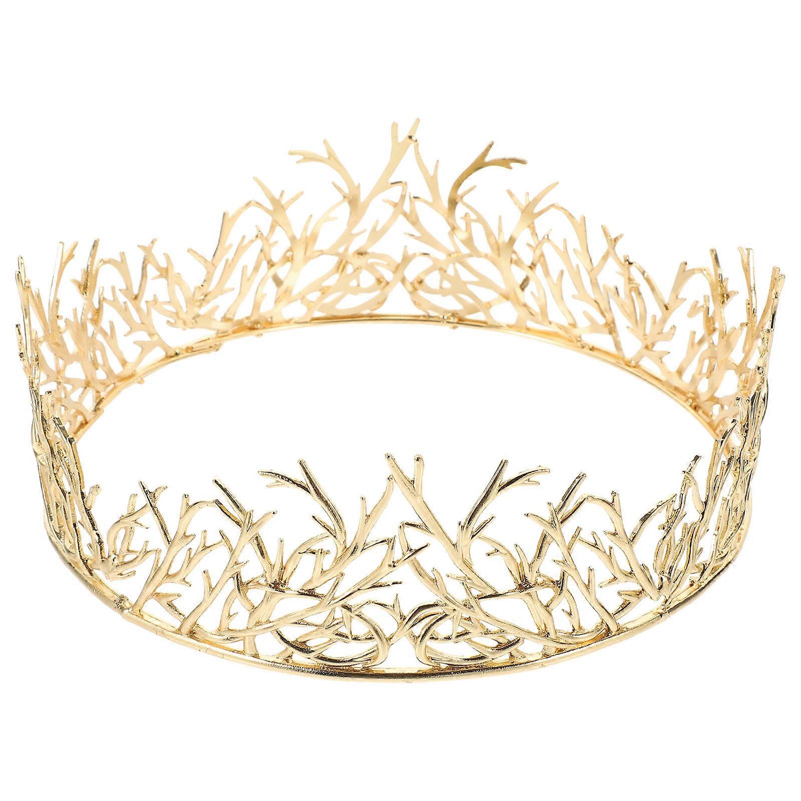 Golden Bridal Crown with Middle Eastern Style for Wedding Decoration Use Size One Size Fits All