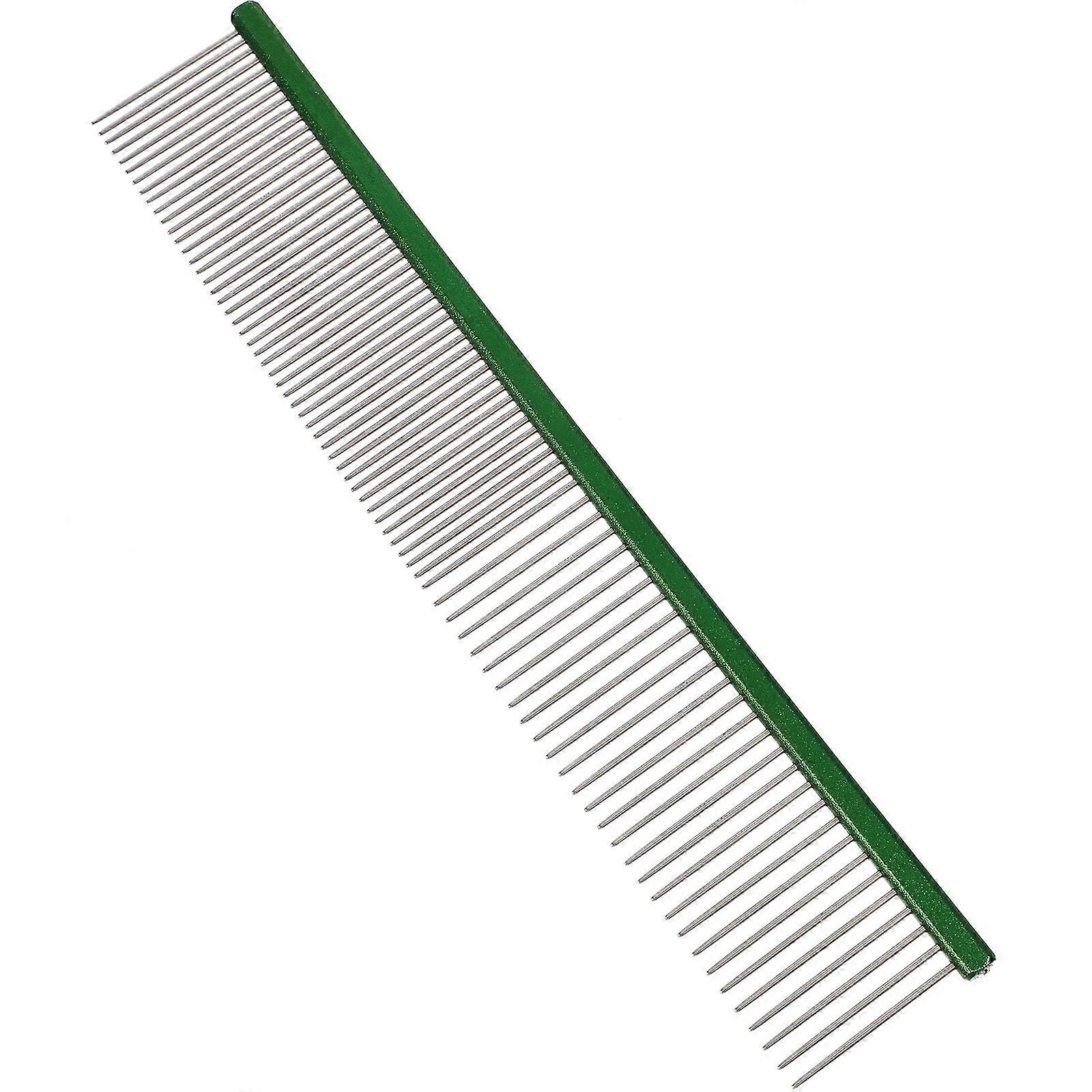Grooming Tool For Dogs Wear Resistant Dog Comb Pet Supply Daily Use Green 19X3.5X0.2CM Reduces Dander 1Pack