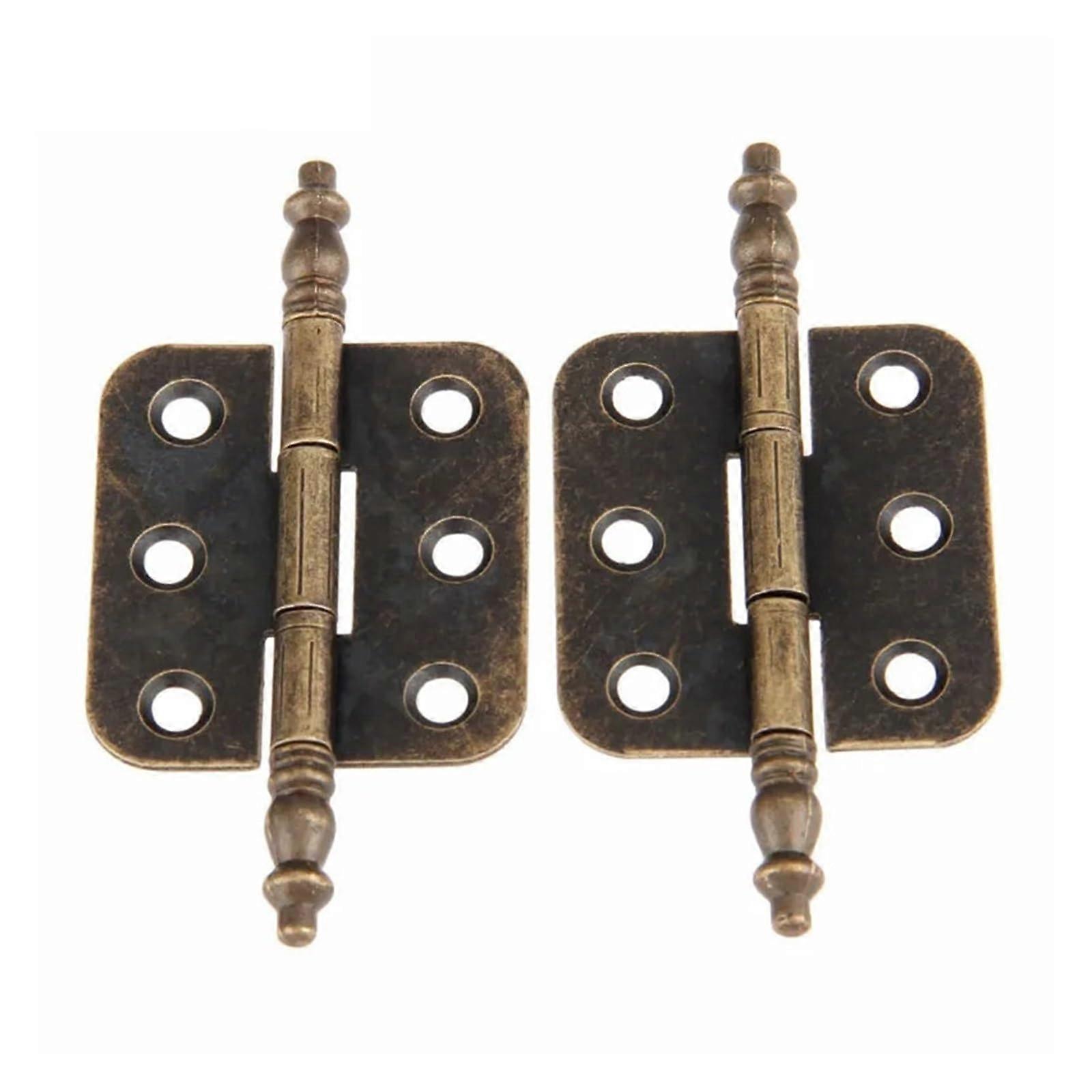 2 pieces 70 * 35 mm bronze hinge 6hole decorative hinge for cabinet faux furniture hardware